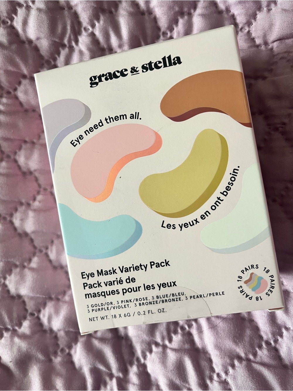 grace & stella Eye Mask Variety Pack, 18 pairs, NIB